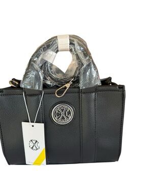 Christian Lacroix CXL Black Pebbled Satchel Crossbody Bag NWT